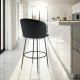 Krzesło barowe Luana, z oparciem, wygląd aksamitu - czarny/czarny, Zestaw 2 sztuk 4
