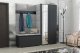 Tapicerowana garderoba Noris IV z lustrem - kolor czarny + tkanina Trinity 32 1