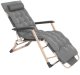 Leżak składany, metalowy zero gravity regulowana, leżanka ogrodowa szara UNIWERSALNY 4