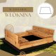 Piaskownica zamykana z ławkami 150x150 cm drewno impregnowane, z plandeką i podłożem UNIWERSALNY 6