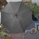 Springos Parasol ogrodowy z korbą 410 cm duży składany na balkon, taras ciemnoszary UNIWERSALNY 13