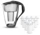 ZESTAW szklany dzbanek Dafi CRYSTAL LED 2 l grafitowy + 10 wkładów Classic 1