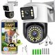Podwójna Kamera Wifi ZEWNĘTRZNA 8MPx Obrotowa ULTRA HD BIAŁA ZOOM DETEKCJA [TS-Smart] 1