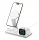 Ładowarka bezprzewodowa 3w1 Tech-Protect QI15W-A47 3in1 Magnetic MagSafe Wireless Charger White 1