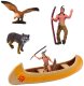 Zestaw Indiański Figurki Wioska Indianie Namiot Tipi KajakTotem LEAN Toys 3