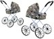 LeanToys Wózek Dla Lalek Duże Koła Składany Gwiazdki Chmurki Szary 60cm LEAN Toys 1