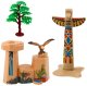 Zestaw Indiański Figurki Wioska Indianie Kajak Totem LEAN Toys 2