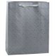 Torba Prezentowa Papierowa Szara Elegancka Złote Kropki 32 x 26 x 10cm 1