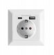 Gniazdo pojedyncze 2P+Z (Schuko), USB-A + USB-C, wyjście 5VDC, max 2,8A 1
