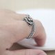 PIERŚCIEŃ Obrączka SYGNET SMOK REGULOWANY Vintage Unisex SREBRNY METALOWY 2