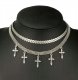 NASZYJNIK CHOKER CELEBRYTKA DŁUGA BOHO SREBRNY 42 1