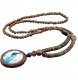 Naszyjnik Drewniany NEPAL BUDDYJSKI MALA Tybetański Amulet RĘCZNIE WYKONANY 1