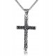 NASZYJNIK Srebrny Stal Łańcuszek KRZYŻYK 309 1