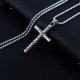 NASZYJNIK Srebrny Stal Łańcuszek KRZYŻYK 309 3