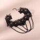 CHOKER Koronkowy Haft Czarny NASZYJNIK Gothic CH02 4