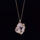NASZYJNIK Naturalny GEODA Kryształ MINERAŁY Amulet 2.5-3.5 cm RÓŻOWY 1
