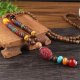 Naszyjnik Drewniany NEPAL BUDDYJSKI MALA Amulet KORALIKI Handmade TYBET 1