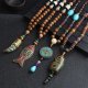 Naszyjnik Drewniany NEPAL BUDDYJSKI MALA Amulet KORALIKI Handmade TYBET 2