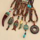 Naszyjnik Drewniany NEPAL BUDDYJSKI MALA Amulet KORALIKI Handmade TYBET 5