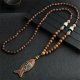 Naszyjnik Drewniany NEPAL BUDDYJSKI MALA Amulet KORALIKI Handmade TYBET 7