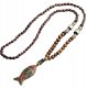Naszyjnik Drewniany NEPAL BUDDYJSKI MALA Amulet KORALIKI Handmade TYBET 8