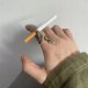 PIERŚCIEŃ Obrączka SYGNET SMOK Uchwyt na papierosa NA PALEC Uniwersalny 2