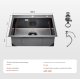 Zlew gastronomiczny basen zlewozmywak gospodarczy 68 x 45 cm czarny 6