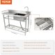 Zlew gastronomiczny basen zlewozmywak gospodarczy + blat 100x50 cm 5