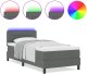 vidaXL Stelaż łóżka z materacem Szary Tkanina 100 x 200 cm 4