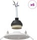 vidaXL Lampy Zestaw 6 Białe Plastik 9 cm Oświetlenie wpuszczane 3