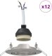 vidaXL Lampy Zestaw 12 Srebrny Metal 9 cm Lampy wpuszczane Okrągłe 3