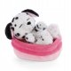 NICI 47891 Maskotka śpiący szczeniak Dalmatyńczyk 12cm w koszyku różowym 2