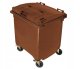 Pojemnik do segregacji odpadów na kółkach, pokrywa w pokrywie WEBER- pojemność 1100 l(kolor: brązowy) 1