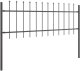Ogrodzenie z ostrymi szczytami, szare, 3,4x0,6 m, stal 3