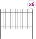 Ogrodzenie z dzidą Szare 10,2x1,2 m Stal 1