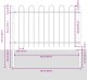 Płot ogrodowy z owalnym szczytem Biały 13,6x1,2 m Stal 7
