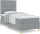 Łóżko kontynentalne z materacem jasnoszary 100x200 cm materiał 4