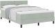 Łóżko Box Spring z Materacem Jasnoszare 140x200 cm Aksamit 1