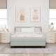 Łóżko Box Spring z Materacem Jasnoszare 140x200 cm Aksamit 4