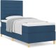 Łóżko z materacem Box Spring Niebieskie 90x200 cm Tkanina 3