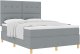 Łóżko boxspring z materacem Jasnoszare 140x190 cm Tkanina 1