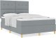 Łóżko boxspring z materacem Jasnoszare 140x190 cm Tkanina 3