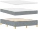Łóżko boxspring z materacem Jasnoszare 140x190 cm Tkanina 6