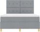 Łóżko boxspring z materacem Jasnoszare 140x190 cm Tkanina 7