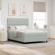 Łóżko z materacem w jasnoszarym kolorze 160x200 cm z aksamitu 1