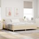 Łóżko Box Spring z materacem w kolorze kremowym 200x200 cm, materiał 1