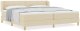 Łóżko Box Spring z materacem w kolorze kremowym 200x200 cm, materiał 3