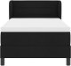 Czarne łóżko kontynentalne z materacem 100x200 cm z tkaniny 8