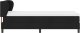 Czarne łóżko kontynentalne z materacem 100x200 cm z tkaniny 9