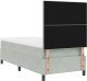Łóżko kontynentalne z materacem i oświetleniem LED Szare 90x200 cm Aksamit 9